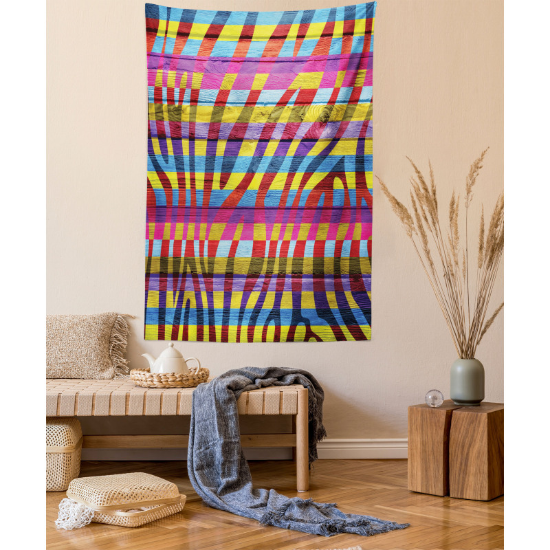 Vibrant Curvy Lines Tapestry