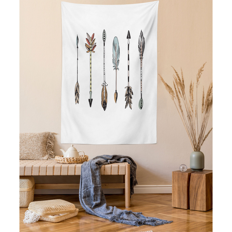 Tribal Arrows Drawn by Hand Tapestry