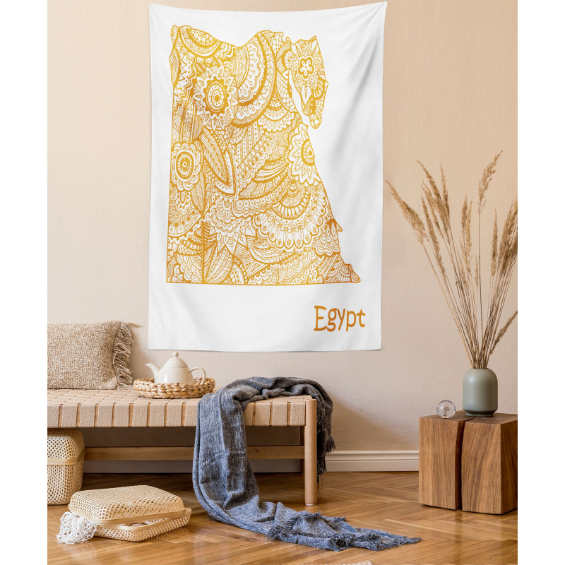 Egypt Map Flower Tapestry