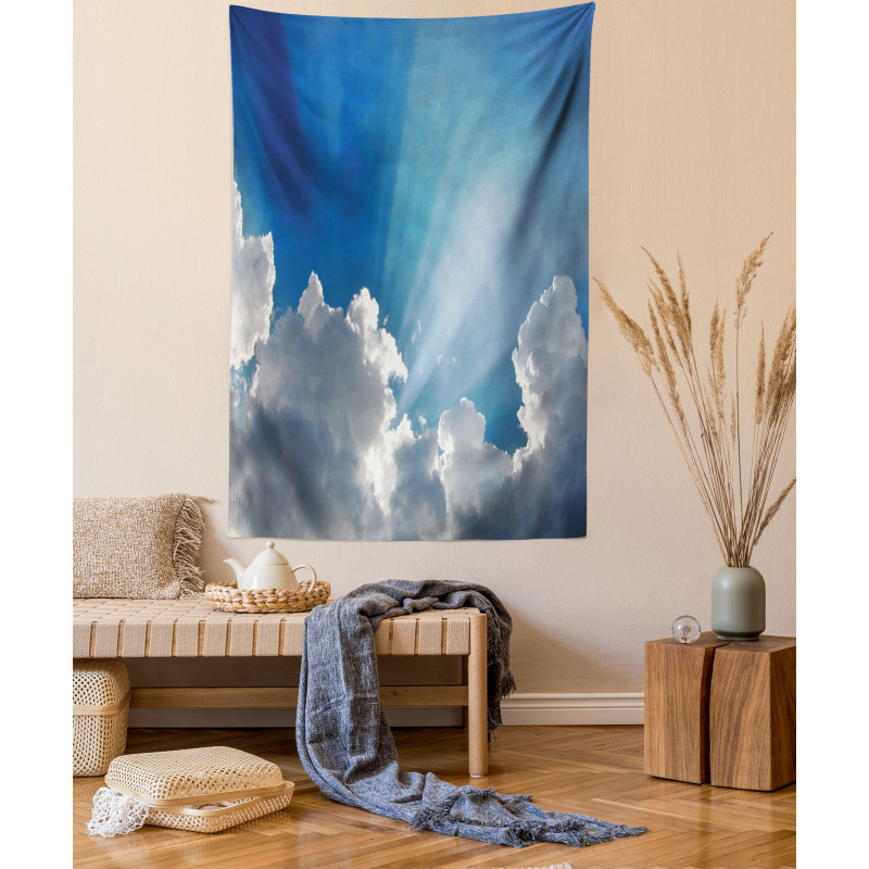 Sky Clouds Sun Rays Tapestry