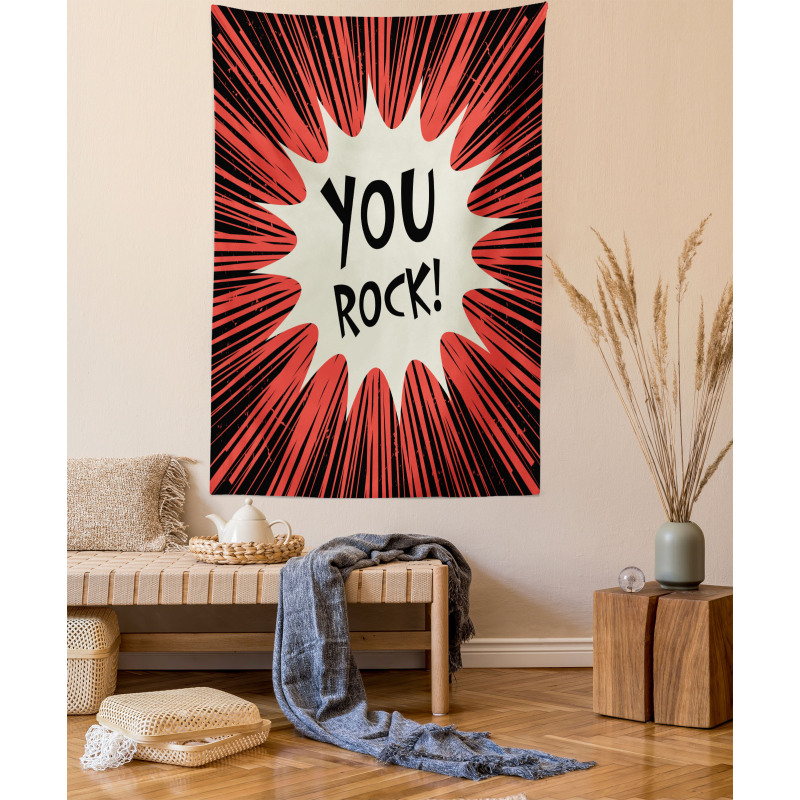 Comic Text Bubble Graphic Tapestry