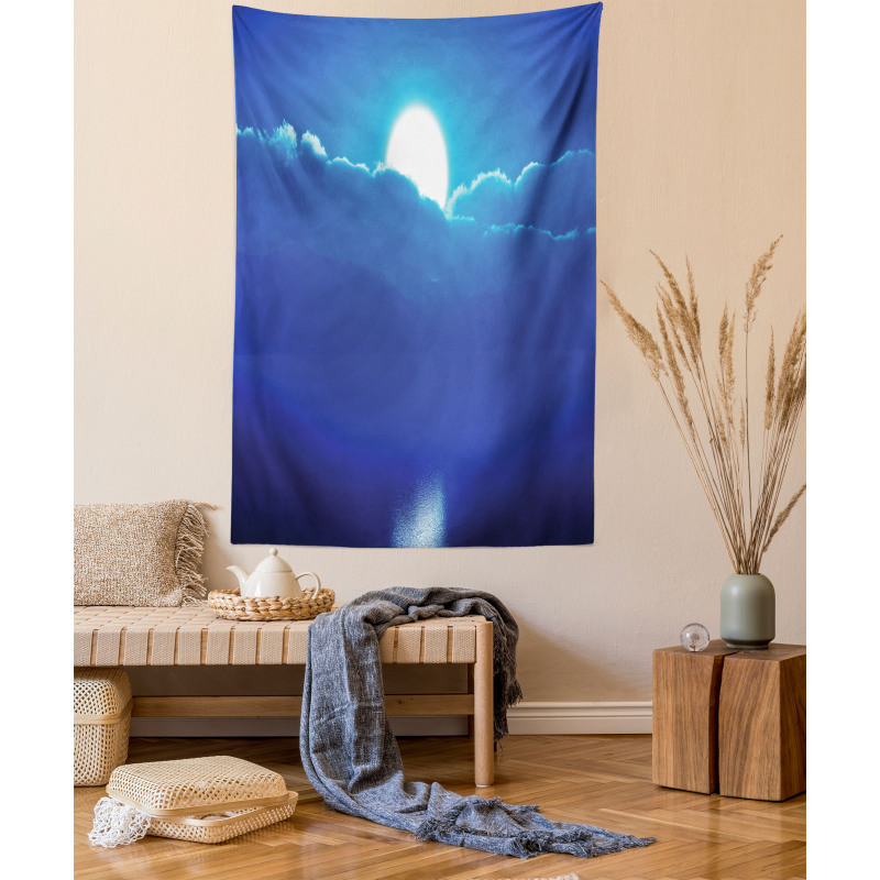 Moonlit Sky and Clouds Tapestry