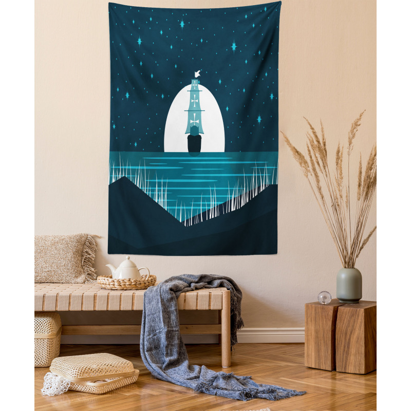 Moonlight on Water Ship Tapestry