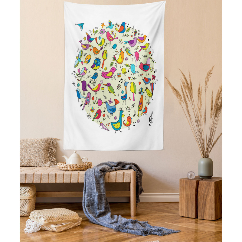 Vivid Little Birds Tapestry