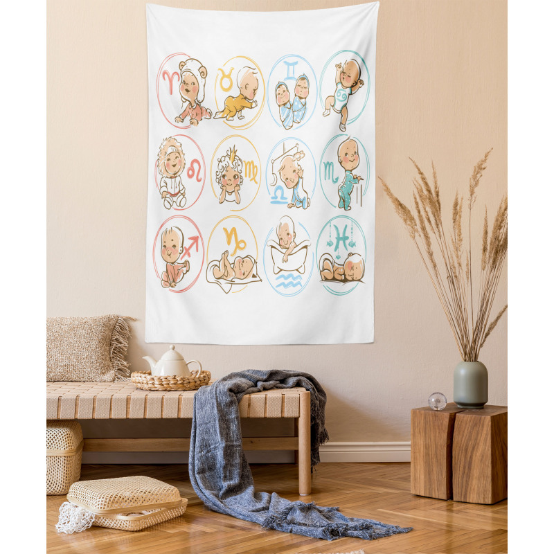 Zodiac Signs Design Tapestry