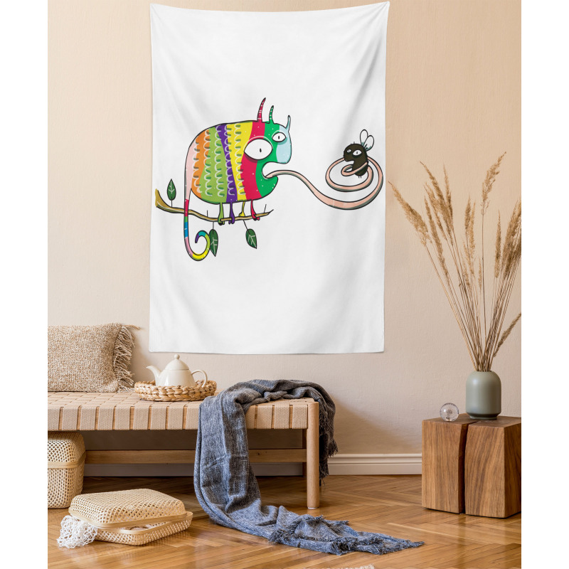 Chameleon on Branch Tapestry