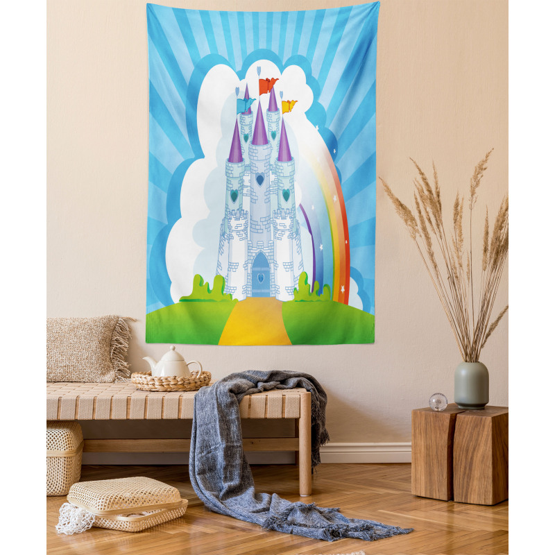 Rainbow Fortress Princess Tapestry