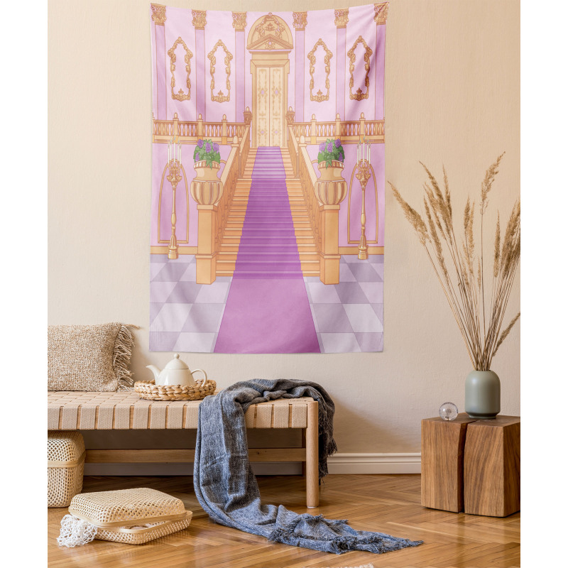 Palace Cartoon Interior Art Tapestry