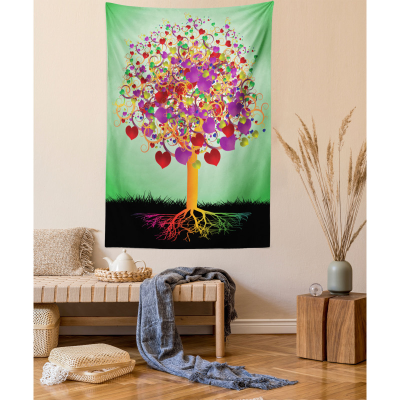 Magic Love Tree Heart Tapestry