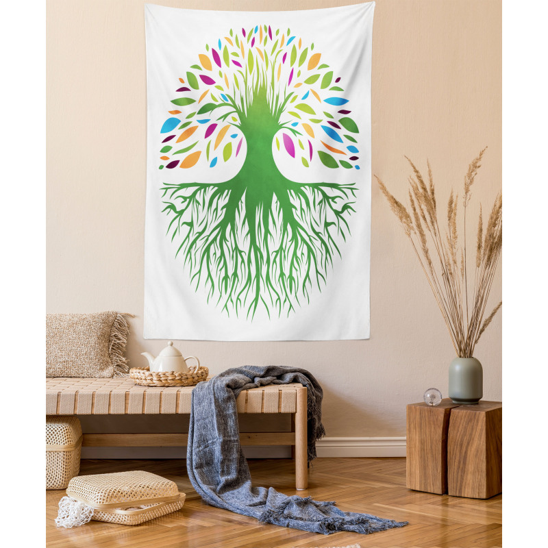 Colorful Tree Art Tapestry