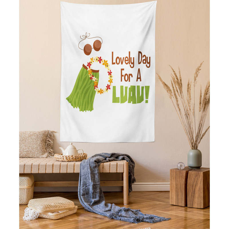 Day for a Luau Wording Ethnic Tapestry