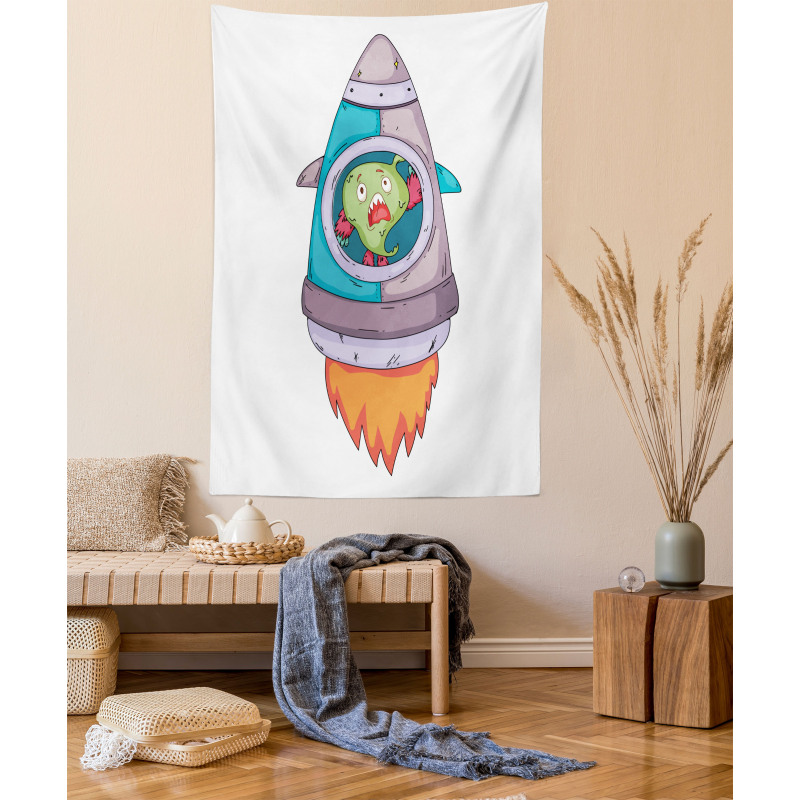 Monster Rocket Space Travel Tapestry