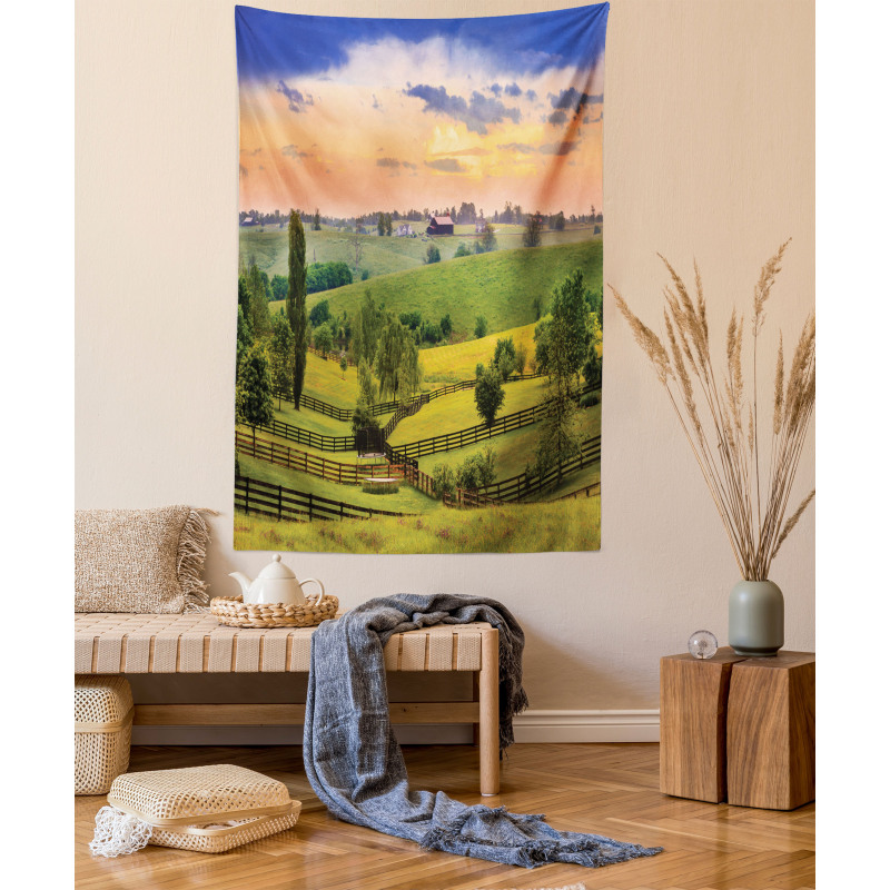 Surreal Countryside Tapestry