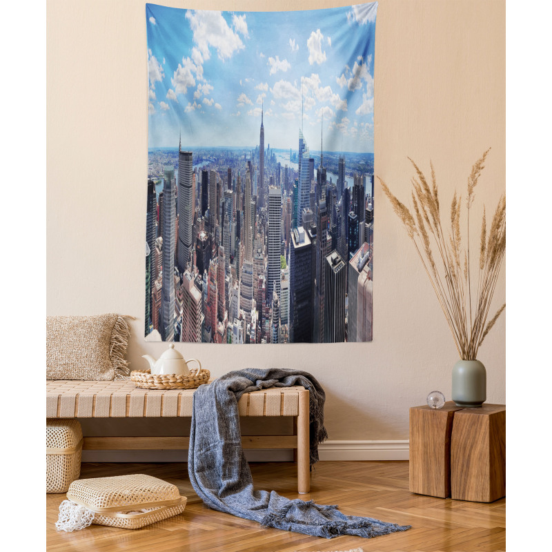 Skyscrapers Aerial View Tapestry