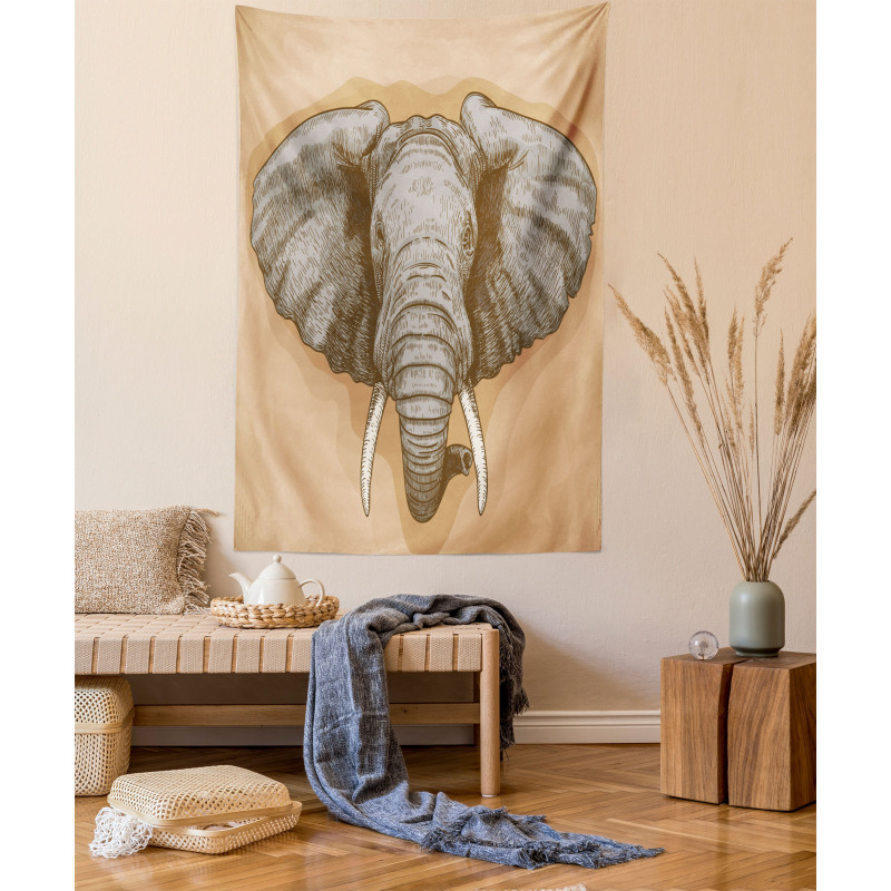 Wild Retro Elephants Tapestry