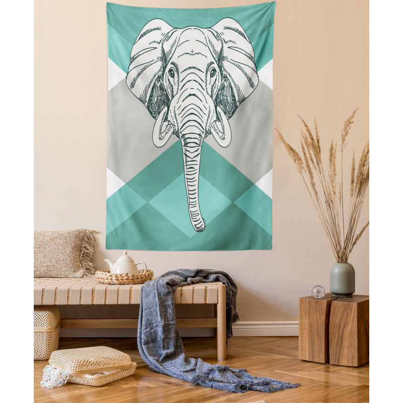 Minimalist Boho Elephant Tapestry