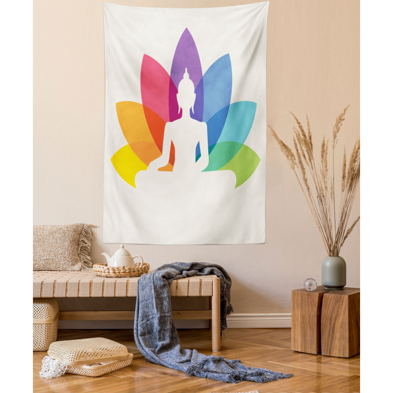 Colorful Lotus Flower Tapestry