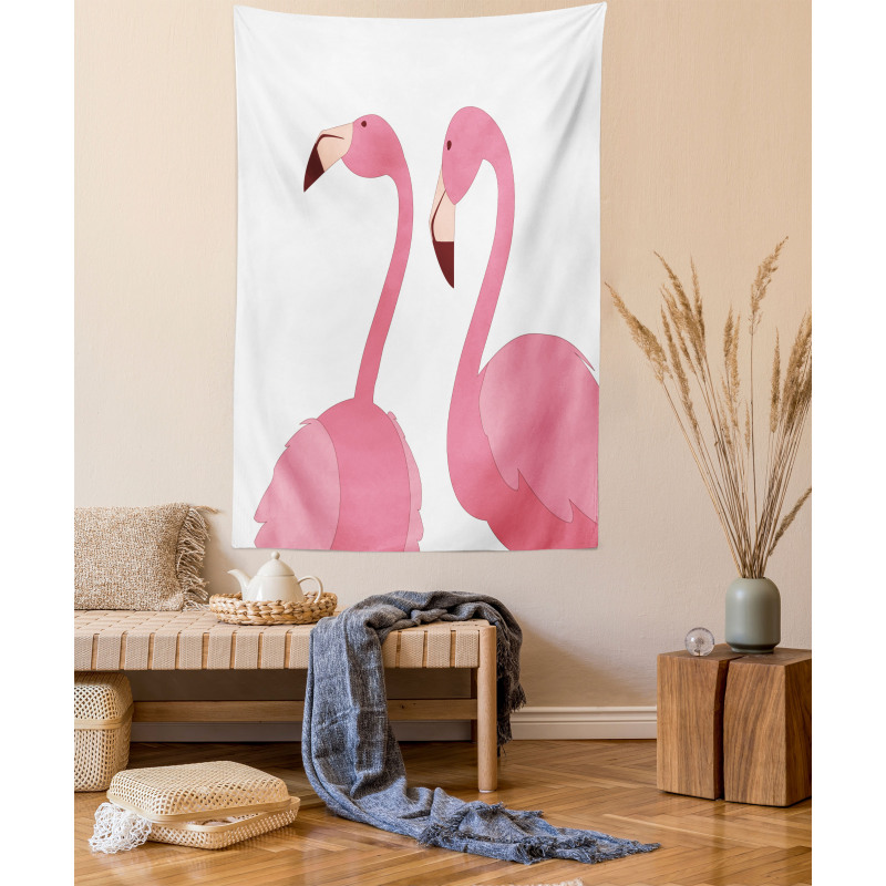 Exotic Pink Birds Animals Tapestry