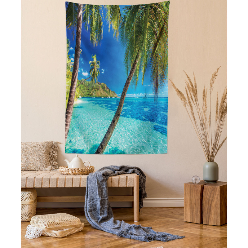 Palm Trees Sea Beach Tapestry