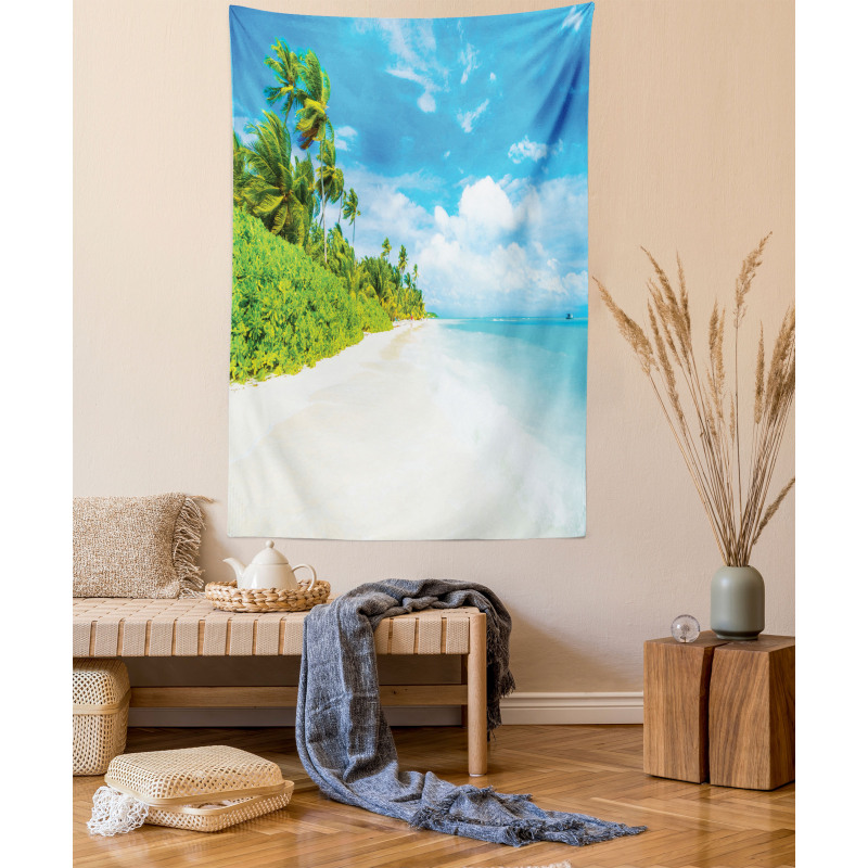 Beach Sea Exotic Palms Tapestry