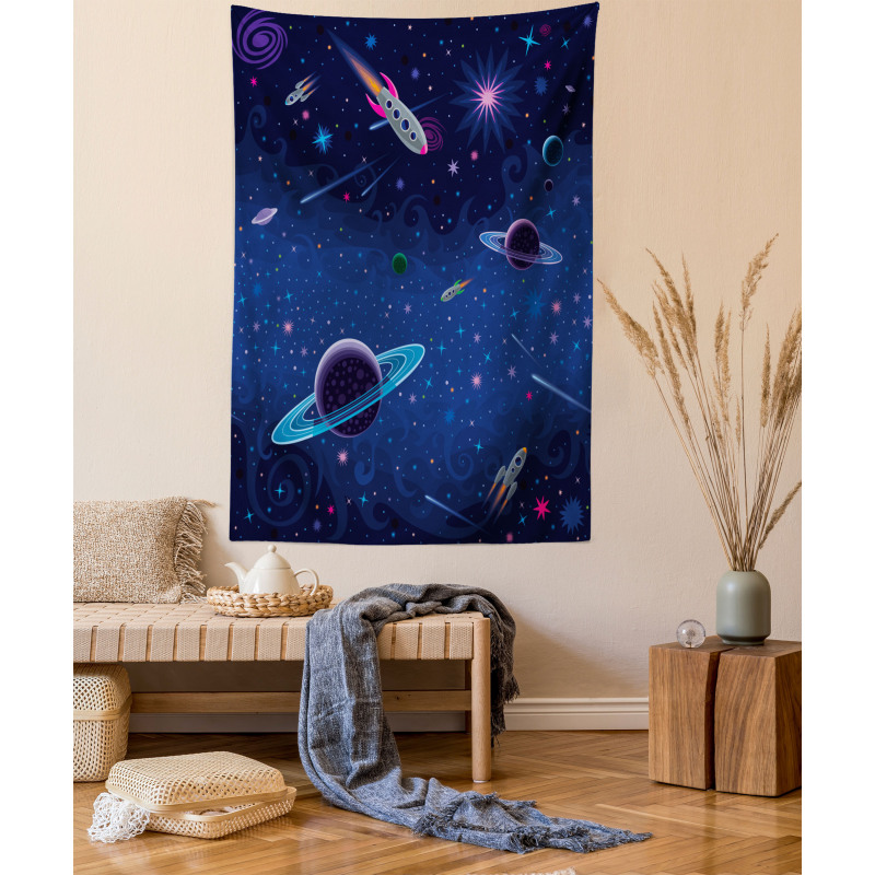 Orbit Rocket Galaxy Tapestry