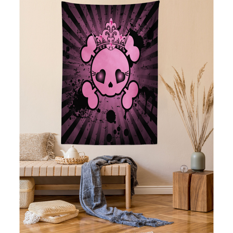 Skull Grunge Pop Art Tapestry