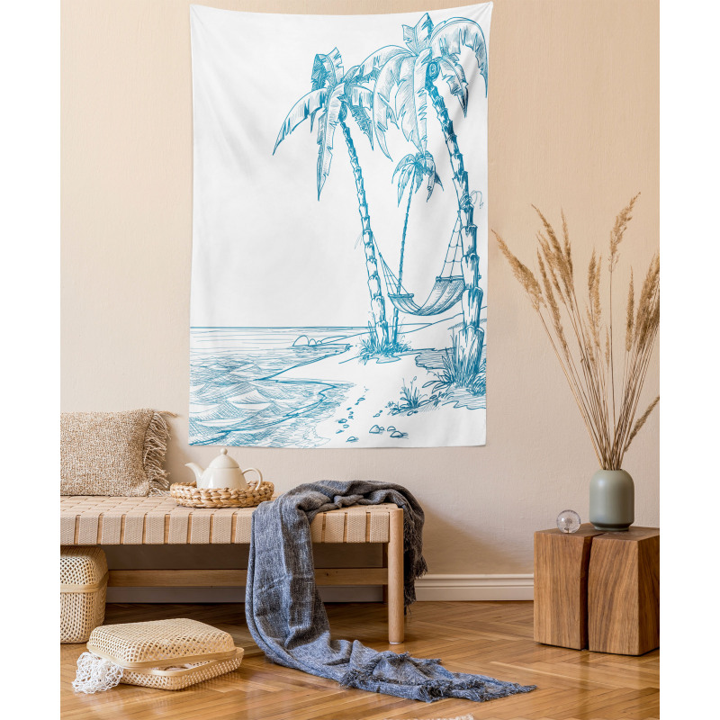 Palm Trees at Beach Tapestry