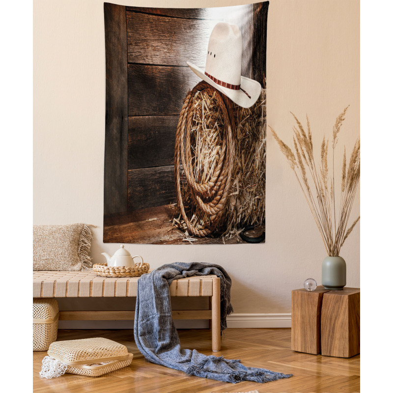 Wooden Folk Robe Hat Tapestry