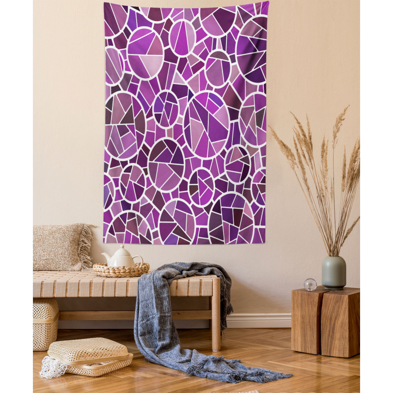 Purple Color Palette Motif Tapestry