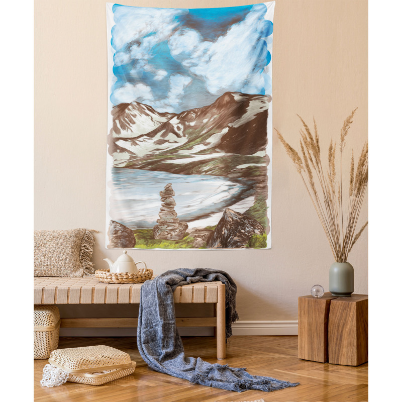 Snowy Mountains and Lake Tapestry