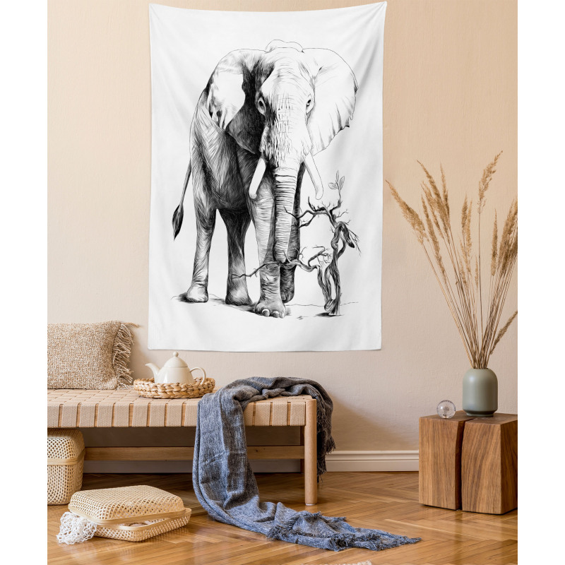 Big Mammal Sketch Tapestry