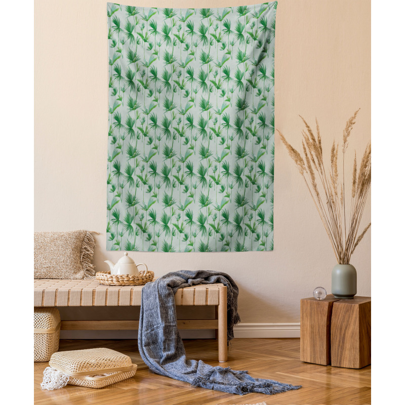 Scattered Palm Leaves Design Tapestry