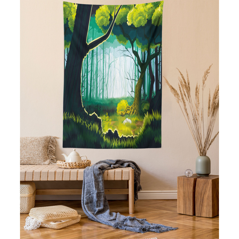 Forest View Outdoor Scene Tapestry