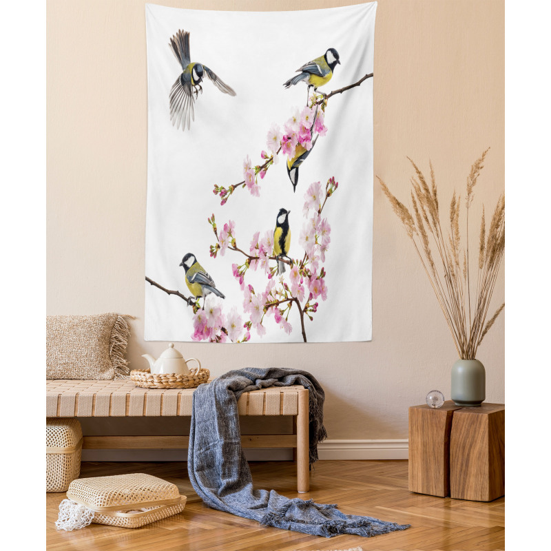 Flowers Hummingbirds Tapestry