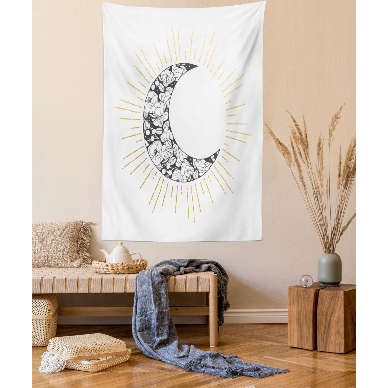 Crescent with Roses Art Tapestry