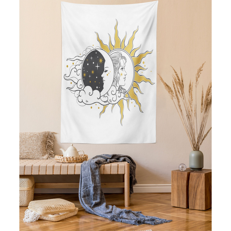 Woman Portrait in Sun Tapestry