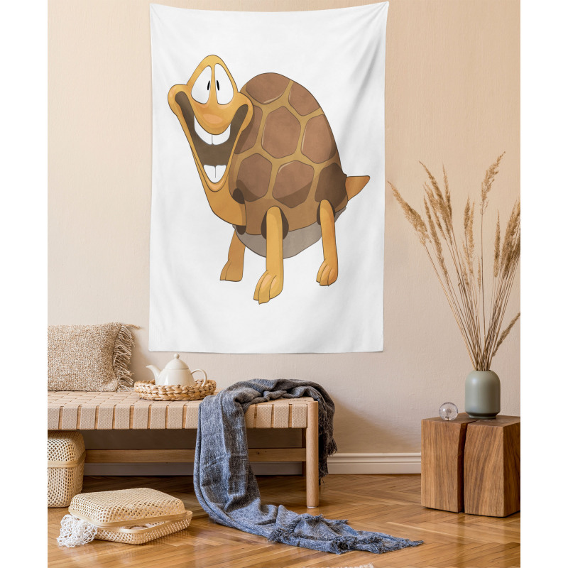 Single Happy Turtle Design Tapestry