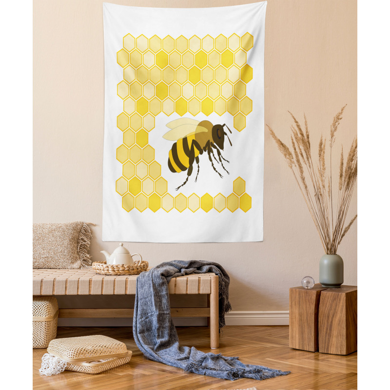 Single Bugnd Hexagons Tapestry