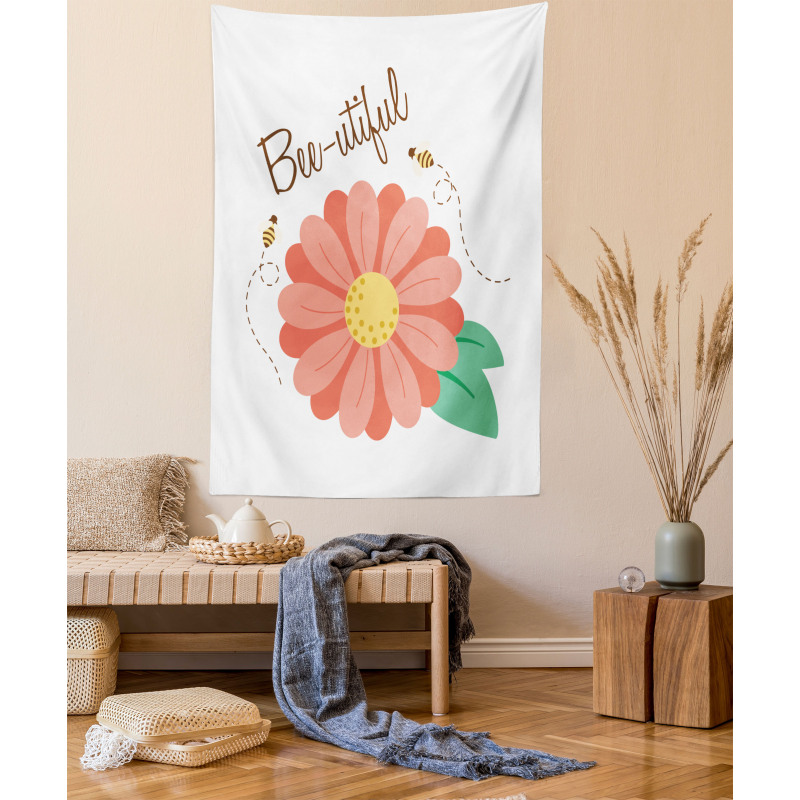 Bee-utiful Floral Scene Tapestry