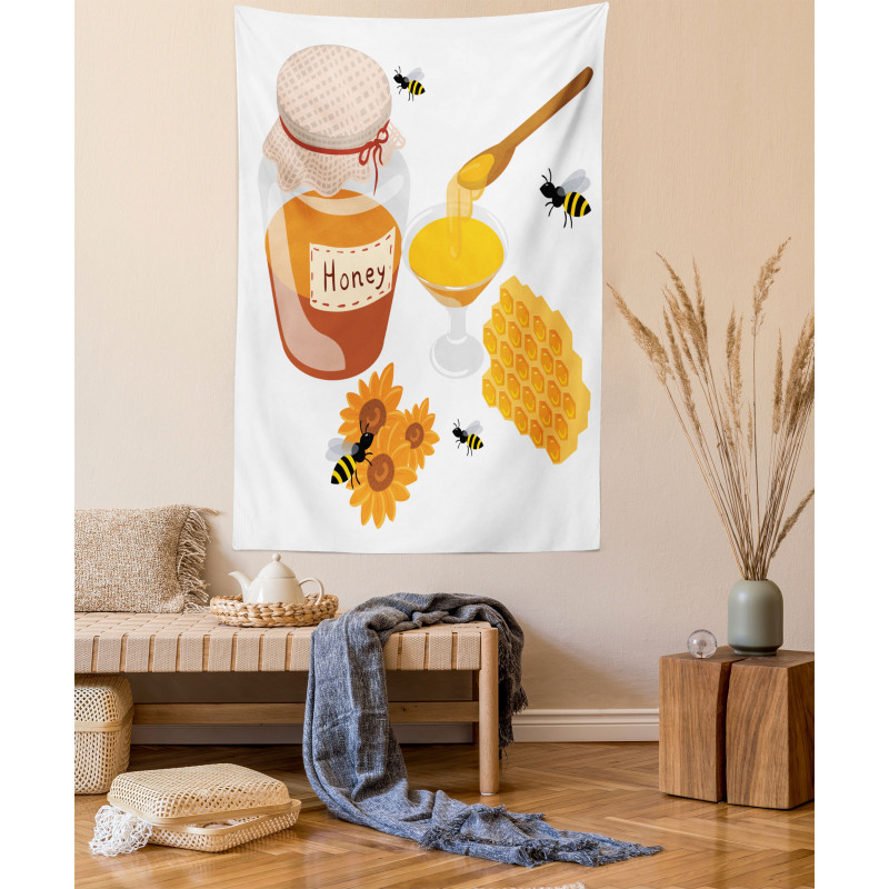 Spoon Jar and Sunflowers Tapestry