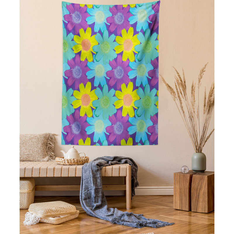 Watercolor Style 90s Pattern Tapestry