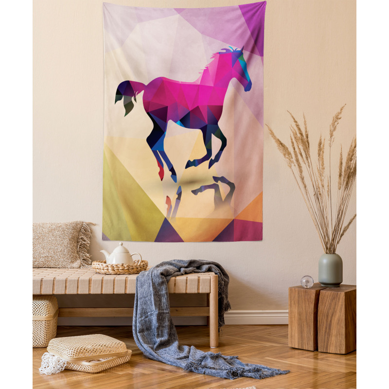 Geometric Horse Animal Tapestry