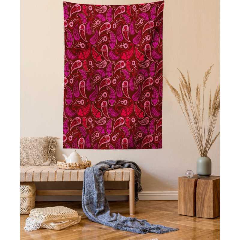 Rhythmic Drop Shaped Motifs Tapestry