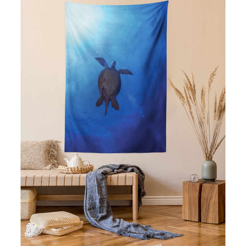 Sea Turtle in Deep Sea Tapestry