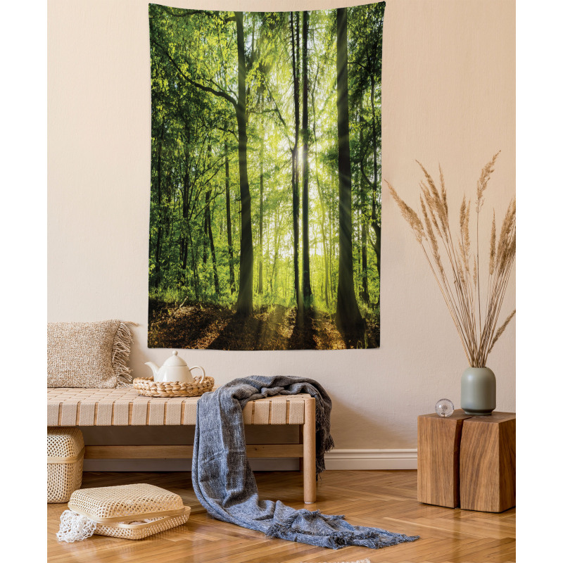 Sunny Forest Springtime Tapestry