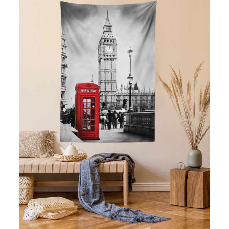 Telephone Booth Big Ben Tapestry