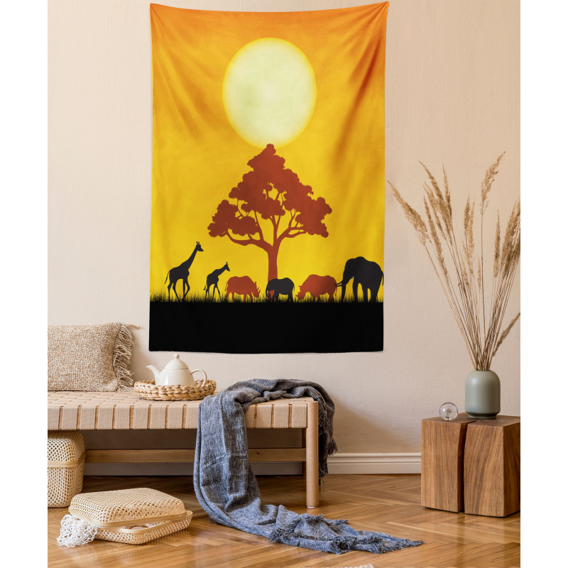 Wildlife Animals Rhinos Tapestry