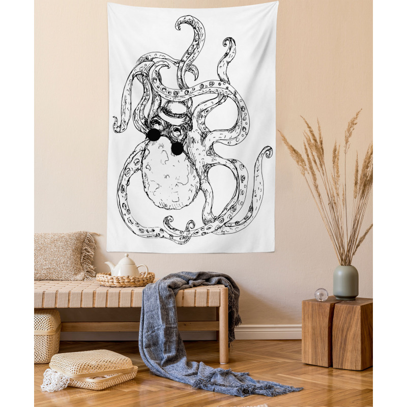 Hipster Animal Sketch Tapestry