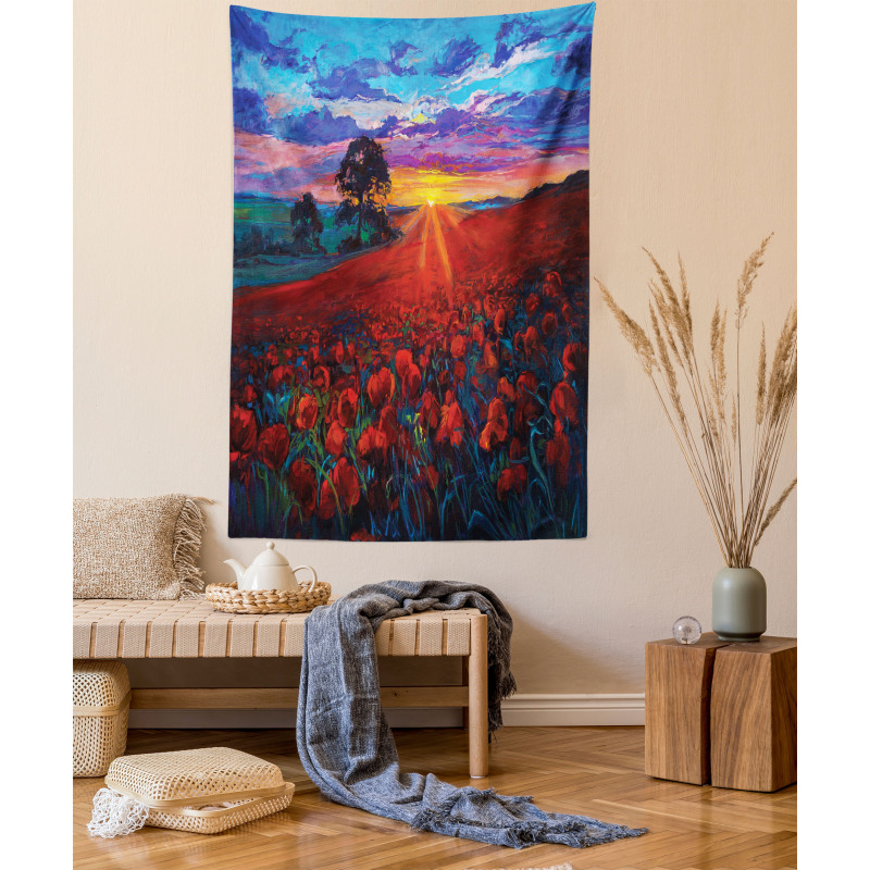 Poppy Flower Garden Tapestry