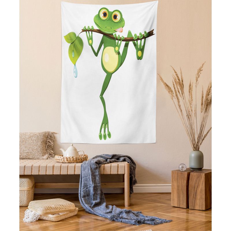 Frog on Branch Jungle Tapestry